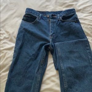 Traditional blue wrangler jeans